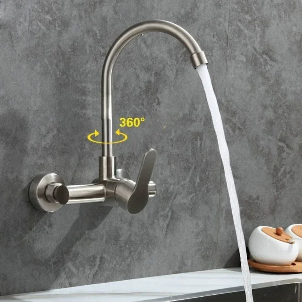 Stainless Steel Faucet Wall Mounted Cold Tap Bathroom