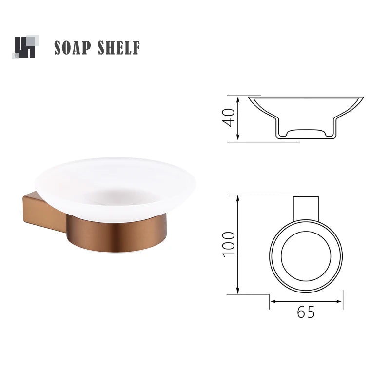 Rose Gold Bathroom Wall Mount Shelf Toilet Bath