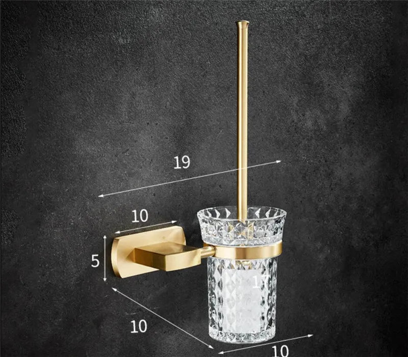 Brushed Gold Bathroom Towel Rack Paper Holder Toilet