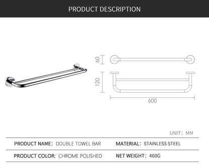 24 Double Towel Bars Stainless Steel 304 Towel