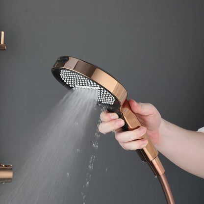 Kemaidi Rose Gold Bathroom Shower Rainfall Cold Control