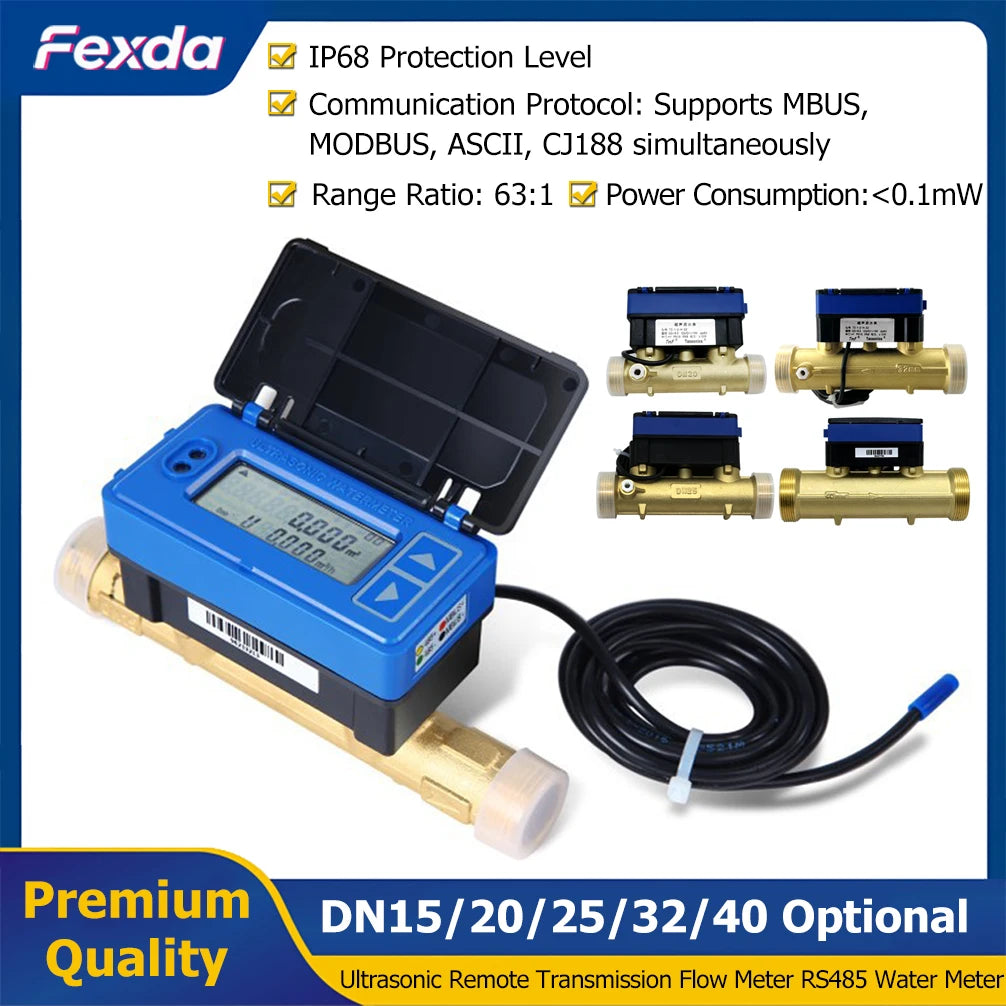 Digital Ultrasonic Water Meter Rs485 Remote Transmission Flow
