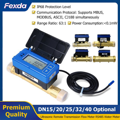 Digital Ultrasonic Water Meter Rs485 Remote Transmission Flow