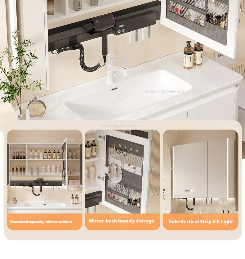 Modern Smart Bathroom Mirror Cabinet Wall-Mounted Vanity Mirror