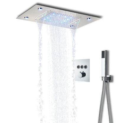 Ceiling Led Rainfal Shower Head Smart Remote Control
