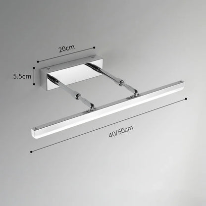 Led Simple Modern Waterproof Anti-Fog Retractable Mirror