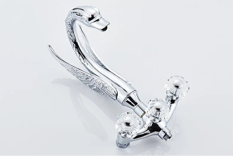 Ellen Bathtub Faucet Gold Swan Hand Shower Wall