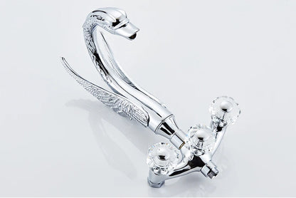Ellen Bathtub Faucet Gold Swan Hand Shower Wall