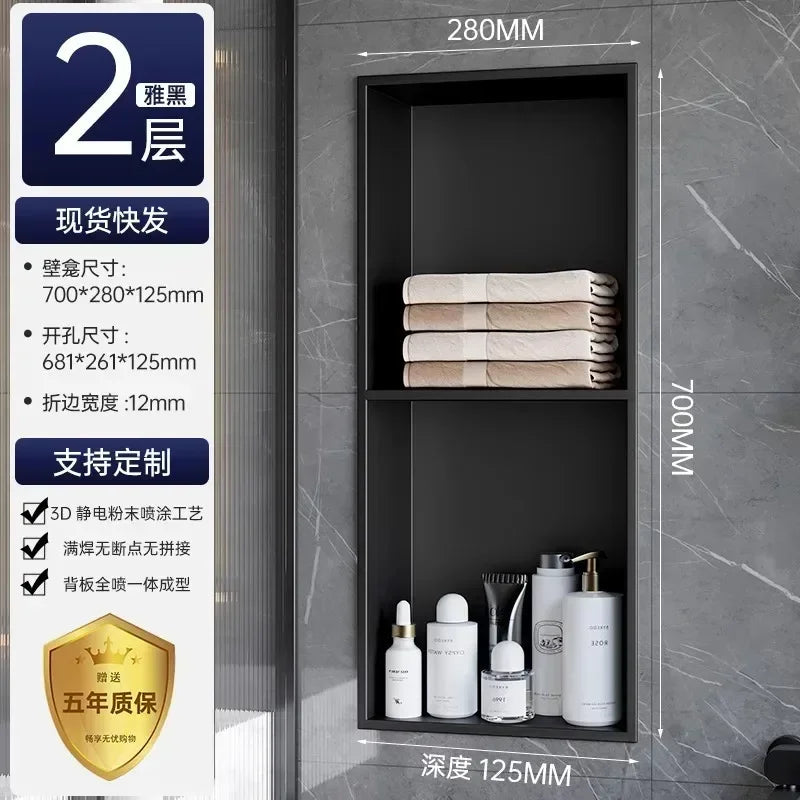 Stainless Steel Niche Bathroom Shelf-Embedded Tv Cabinet Style