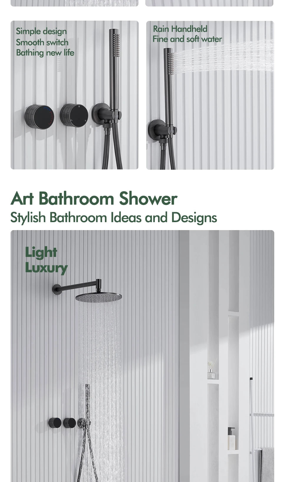 Gunmetal Shower Faucet Or Ways Concealed Box Bathroom