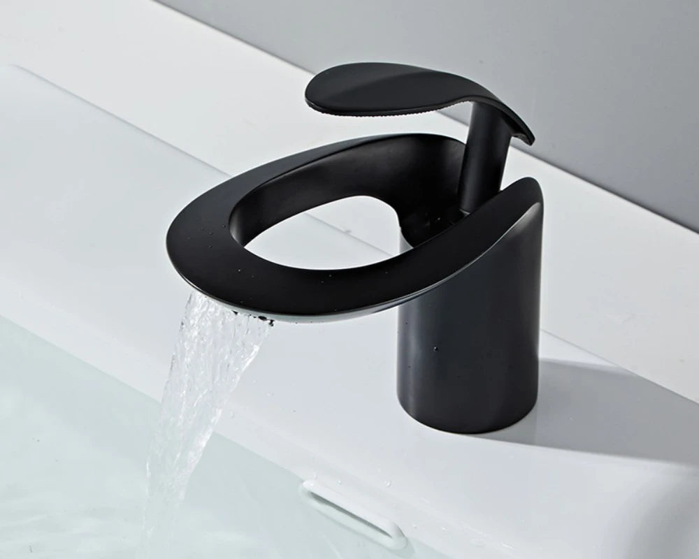 Tolm Waterfall Basin Faucet Water Tap Chrome Bathroom