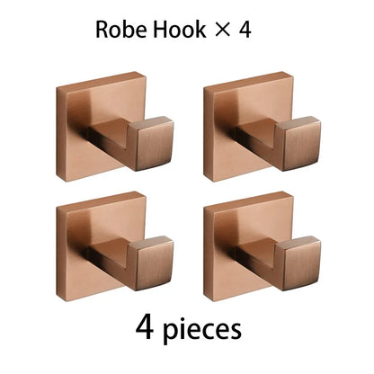 Brushed Rose Gold Bathroom Hardware Square Bath Toilet