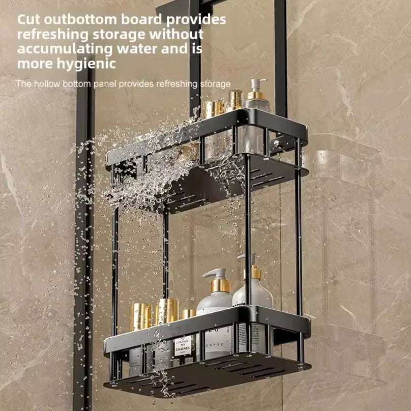 1pc 2-Tier Hanging Shower Caddy Over Door Bathroom