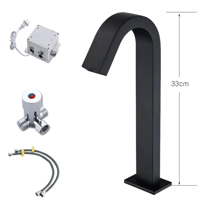 Oxg Black/Chrome Smart Sensor Basin Faucet Automatic Sensor