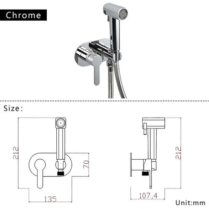 Brass Wall Mount Toilet Bidet Sprayer Faucet Cold