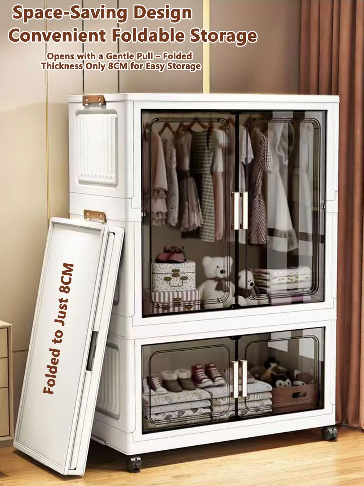 Multi-Functional Folding Storage Cabinet Doors Office Bathroom