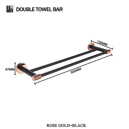 Rose Gold &Black Wall Mount Shelf Toilet Bath