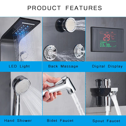Bathroom Shower Panel Led Rainfall/Waterfall Shower Head