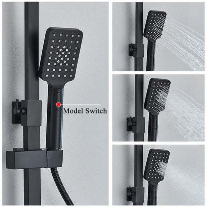 Black Smart Thermostatic Shower Faucet Bathroom Intelligent