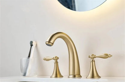 Brushed Gold Bathroom Faucet Total Brass Basin Faucet