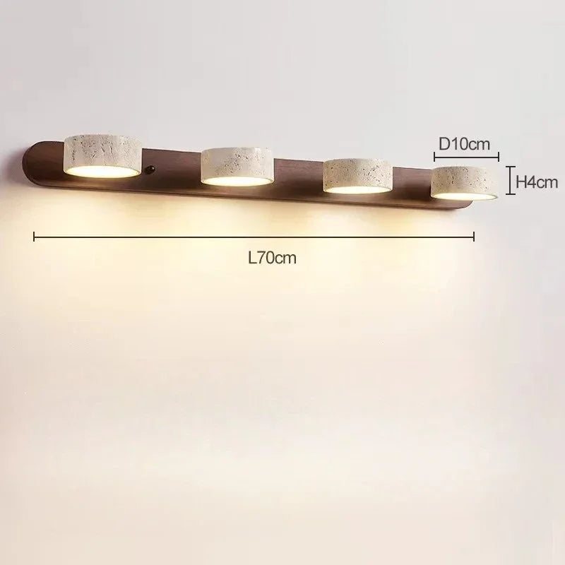 Rotatable Spanish Natural Limestone Round Led Wall Lamp