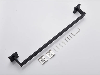 Bathroom Hardware Black Robe Hook Towel Rail Bar