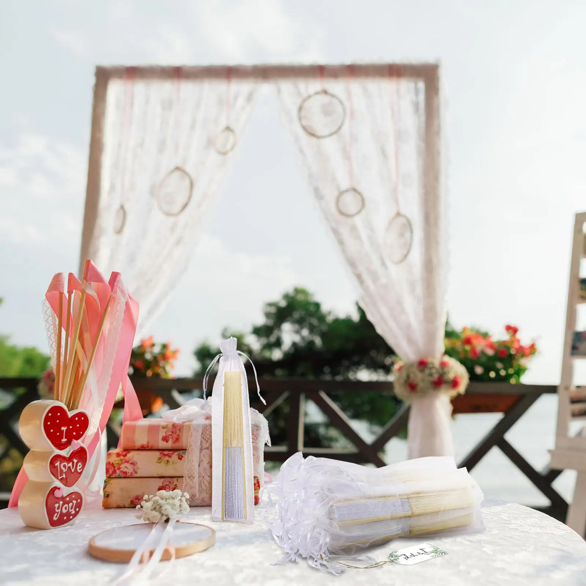 30-120pcs Wedding Hand Fans Folding Fans Guest Paper