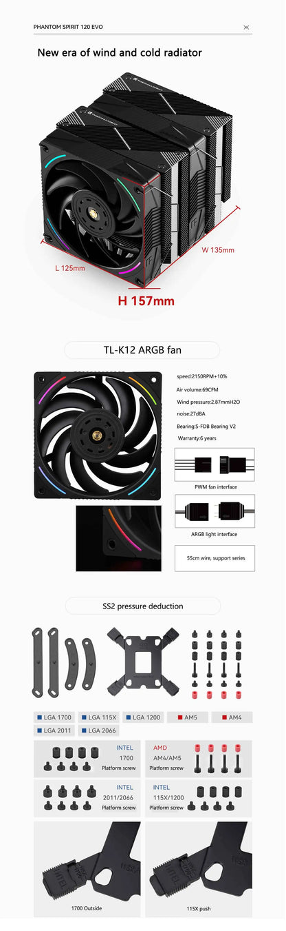 Thermalright Phantom Spirit 120 Evo Cpu Wind -Cooler