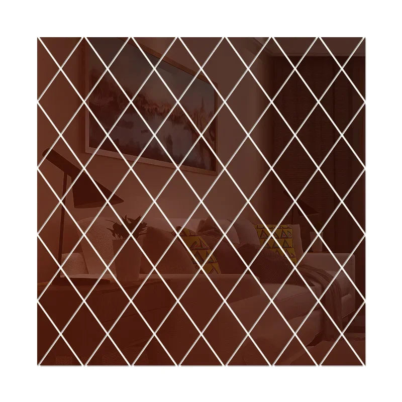 10/17/32/58pcs 3d Diamonds Mirror Stickers Acrylic Triangles