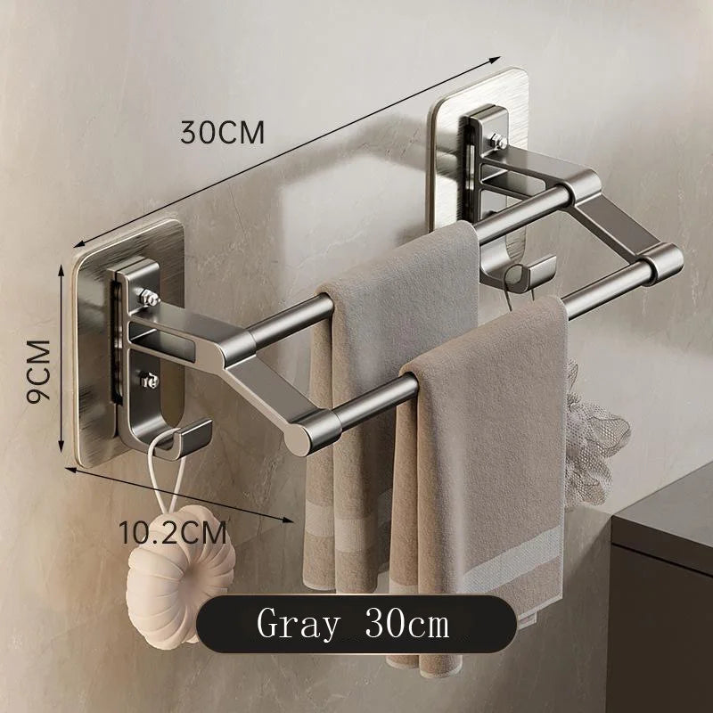 Self-Adhesive Two Layer Towel Holder Bathroom Towel Rack