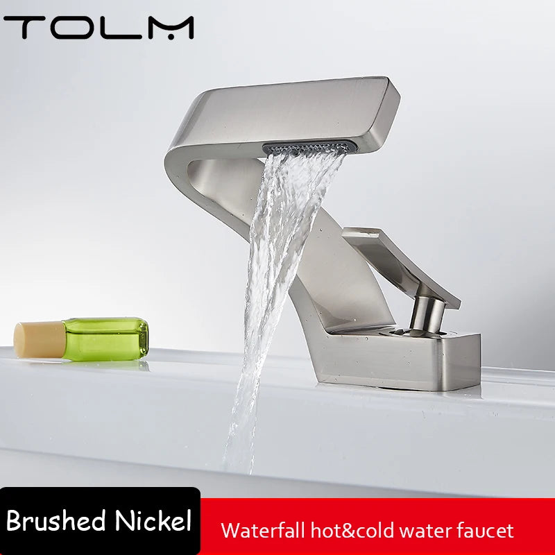 Tolm Basin Faucet Modern Bathroom Mixer Tap Orange