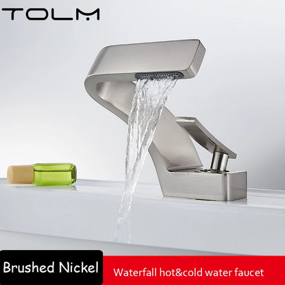 Tolm Basin Faucet Modern Bathroom Mixer Tap Orange