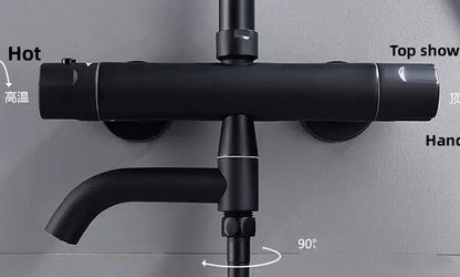 Black Chrome Thermostatic Shower Faucets Valve Brass Bathroom