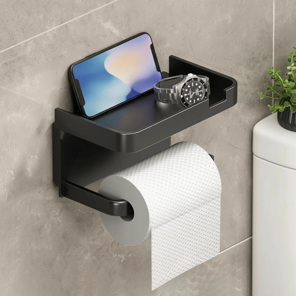 Plastic Toilet Paper Holder Wall Mounted No Drilling