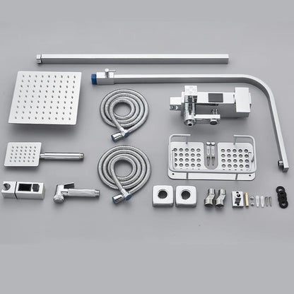 Chrome/Black Thermostat Shower Faucet Ways Bathroom Faucet