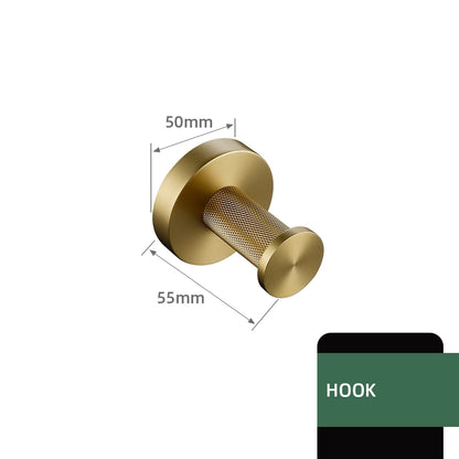 Gold Bathroom Towel Bar Bath Robe Hook Brass