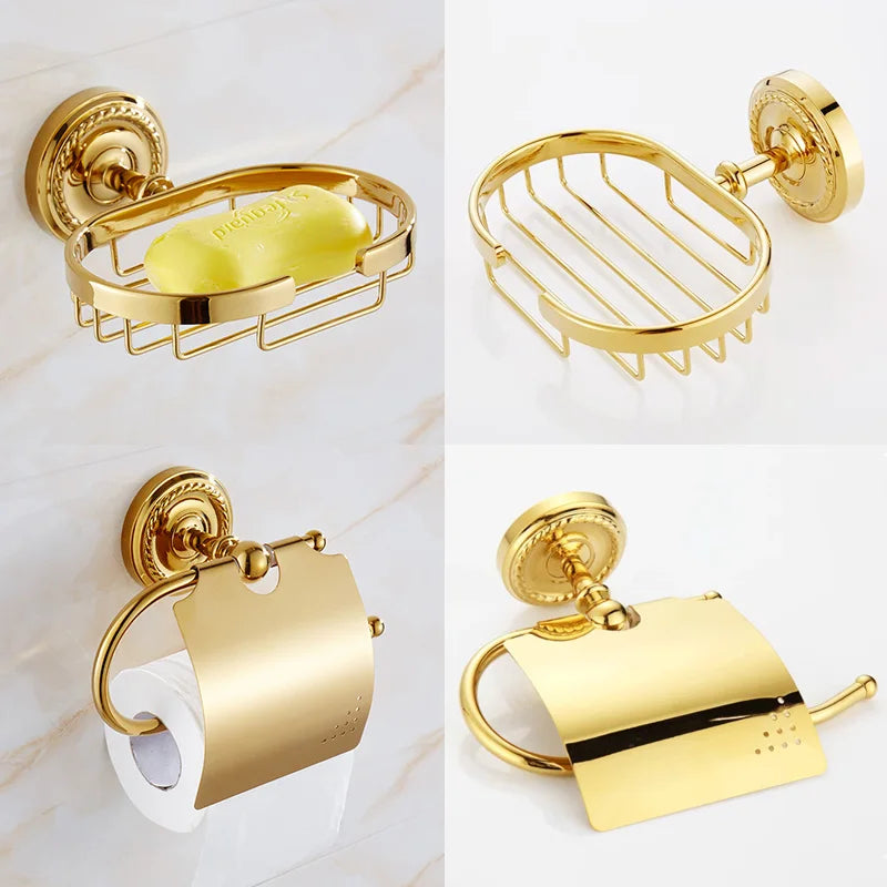 Gold Bath Hardware Bathroom Shelf Soap Dish Toilet