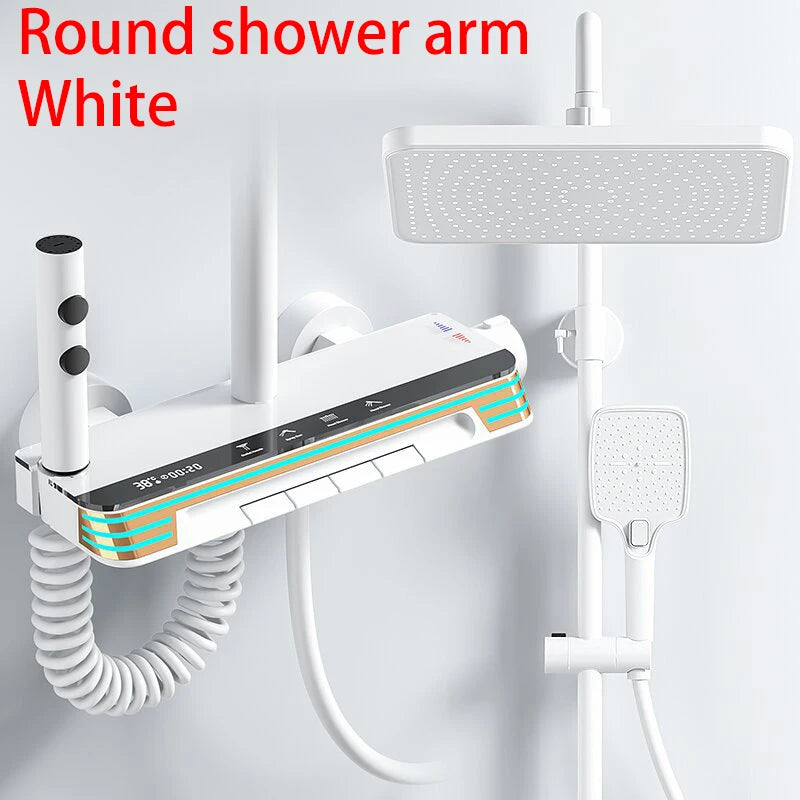 Chrome Digital Piano Bathroom Shower 12 Inch Round