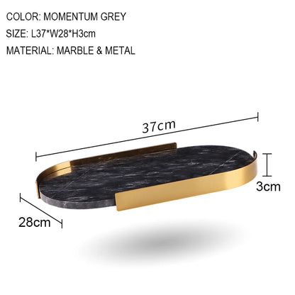 Scandinavian Decorative Natural Marble Tray Bathroom Luxury
