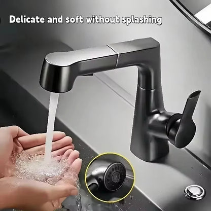 Pull Out Lift Faucet 360 Rotatable Bathroom Basin