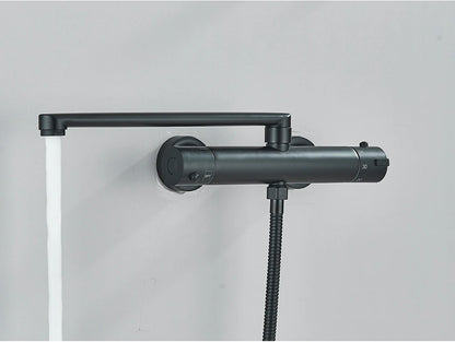 Chrome Black Bathtub Faucet Wall Mounted Thermostatic Shower