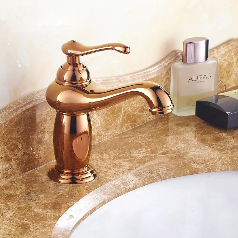 Luxury Europe Style Antique Gold Bathroom Basin Faucet
