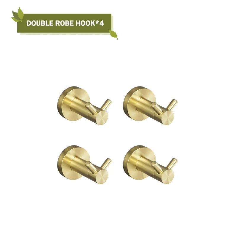 Brushed Gold Wall Mount Shelf Toilet Bath Hardware