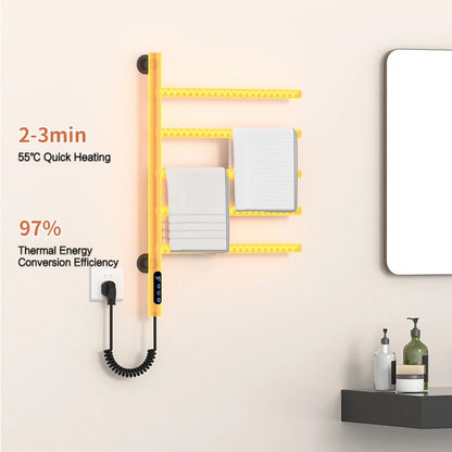 Heated Electric Towel Rack Smart Touch Temperature Time