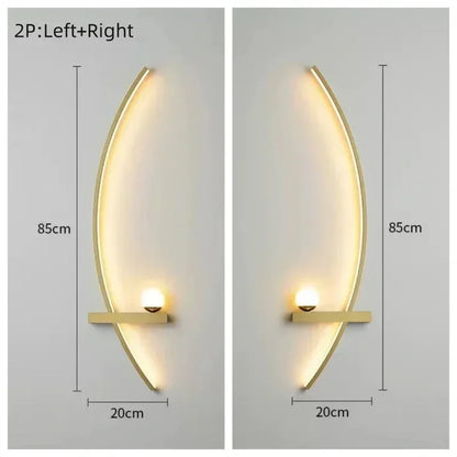 Modern Led Simple Art Bedroom Bedside Wall Lamp