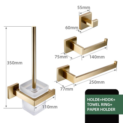 Matte Gold Towel Rack 304 Stainless Steel Towel