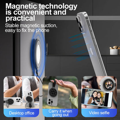 Magnetic Bracket Ring Buckle Phone Stand Silicone Suction