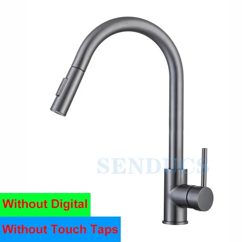 Smart Digital Touch On Faucets Pull Down Cold