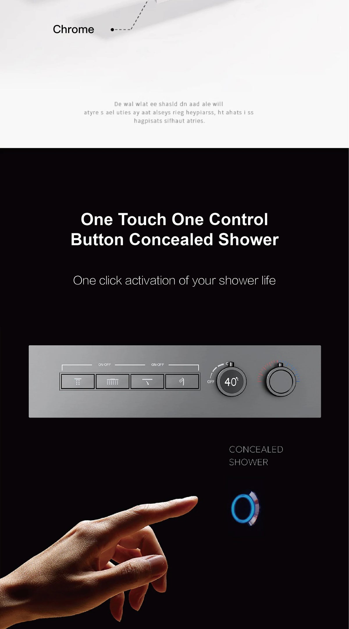 Luxury Gun Grey Brass Thermostatic Shower System Ceiling-Embedded