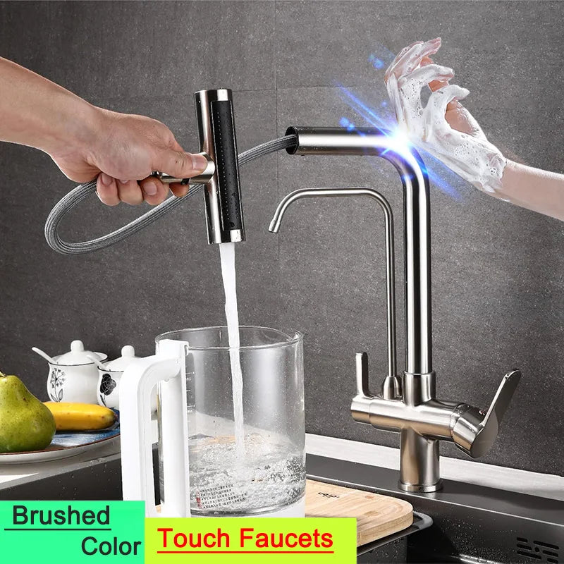 Feiyu Touch Filter Sink Faucet Pull Down Cold